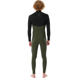 2021 Rip Curl Masculino E-bomb 3/2mm Zip Free Wetsuit Wsmyve - Olive